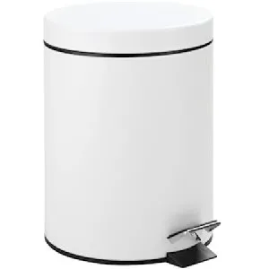 BASURERO TRASH CRASH TC-0012L-06-AIP-BL001 INOXIDABLE 12 LITROS CON PEDAL BLANCO