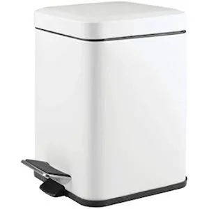 BASURERO TRASH CRASH TC-0012L-06-AIP-BL02 INOXIDABLE 12 LITROS CON PEDAL BLANCO