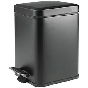 BASURERO TRASH CRASH TC-0012L-06-AIP-NE02 INOXIDABLE 12 LITROS CON PEDAL NEGRO