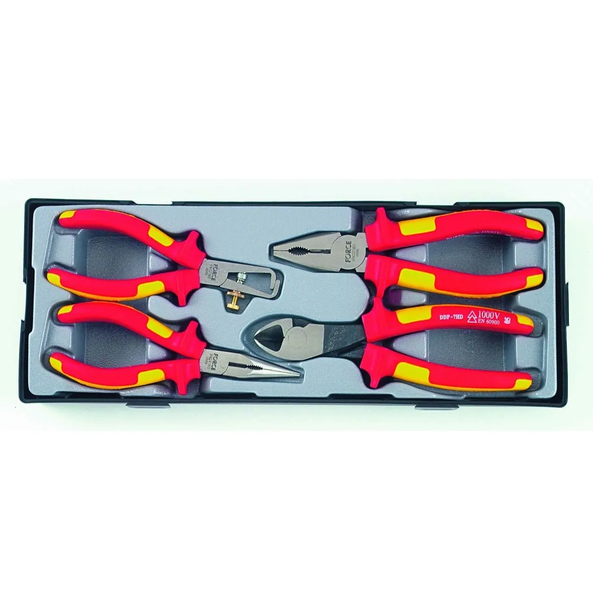 ALICATES FORCE T50410 AISLADOS PARA ELECTRICISTA SET 4 PIEZAS