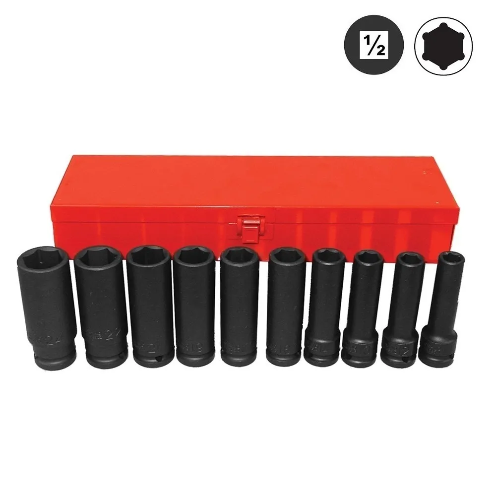 CUBOS FORCE 4107 IMPACTO LARGO HEXAGONAL 11 - 24 MM ESPIGA 1/2