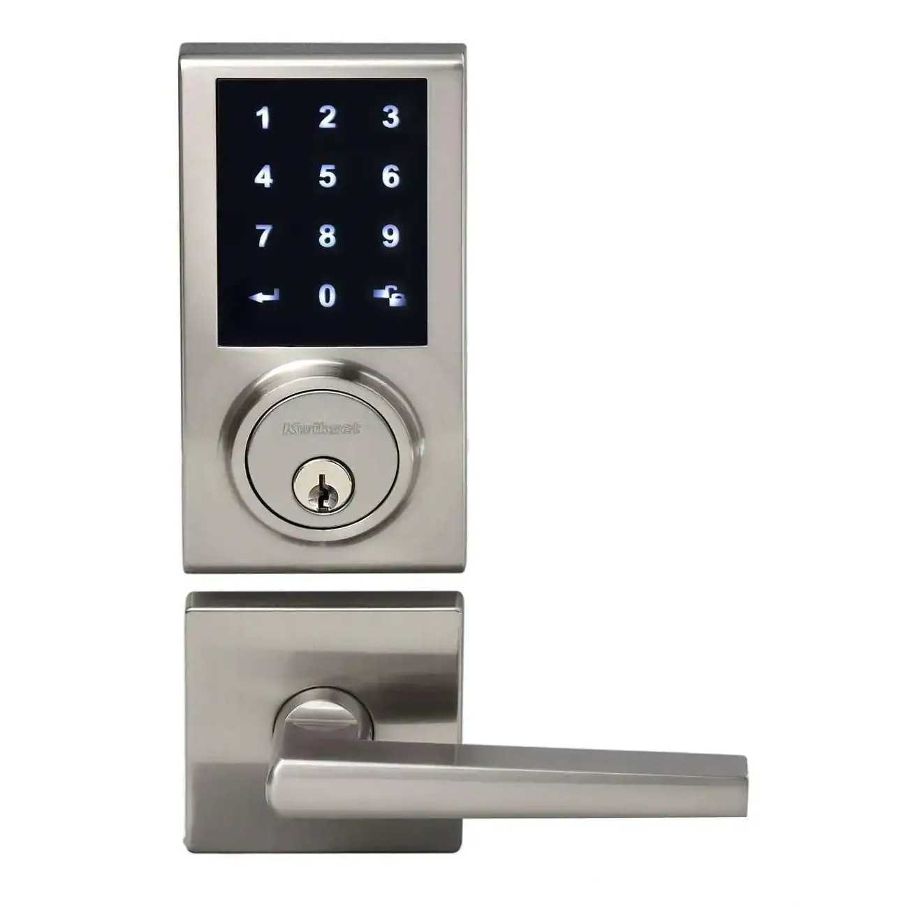 CERRADURA KWIKSET 92740-001 DIGITAL CON MANIJA NIQUEL SATIN