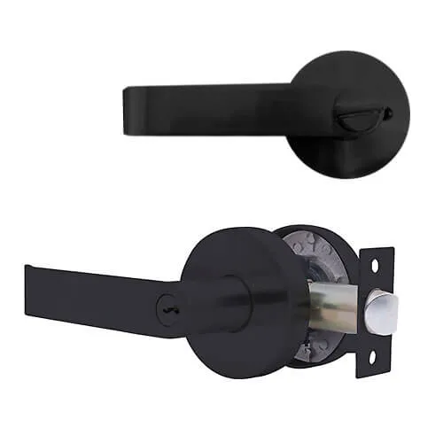 CERRADURA GATO 371 MANIJA NEGRA MATE CON LLAVE