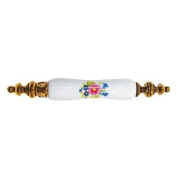 TIRADERA BEST VALUE F01B0140 PARA MUEBLE BLANCA CON FLORES