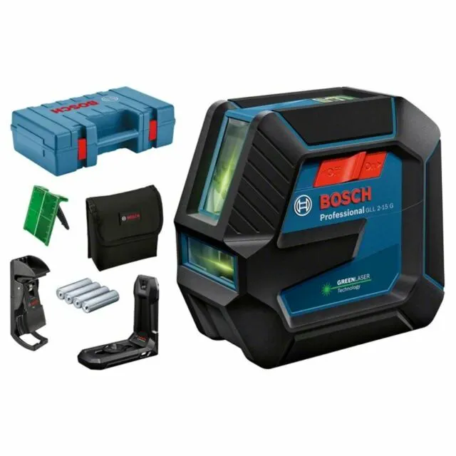 NIVEL BOSCH GLL 2-15 G LASER VERDE 0 - 15 MTS 4 BATERIA AA