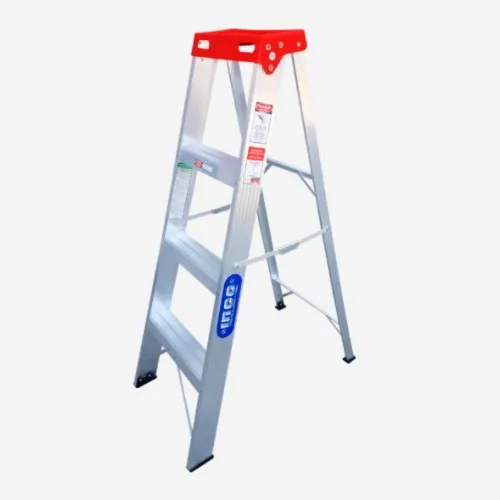 ESCALERA INCO ALUMINIO ABRIR 200 LIBRAS ROJO 4 PELDAÑOS