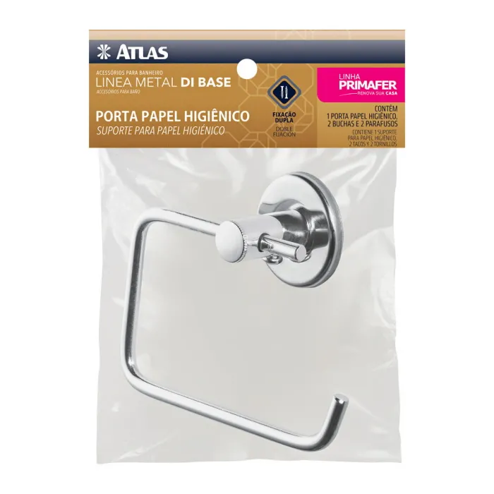 PORTA PAPEL ATLAS PR2831 METALICO CROMADO
