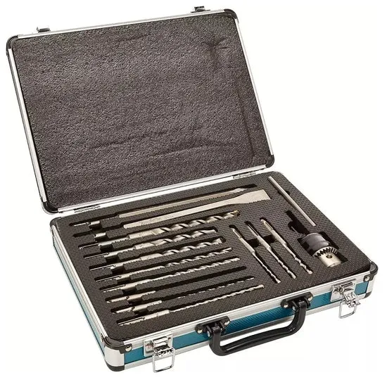 SET MAKITA D-71205 CINCELES, BROCAS Y CHUCK SDS PLUS 14 PIEZAS