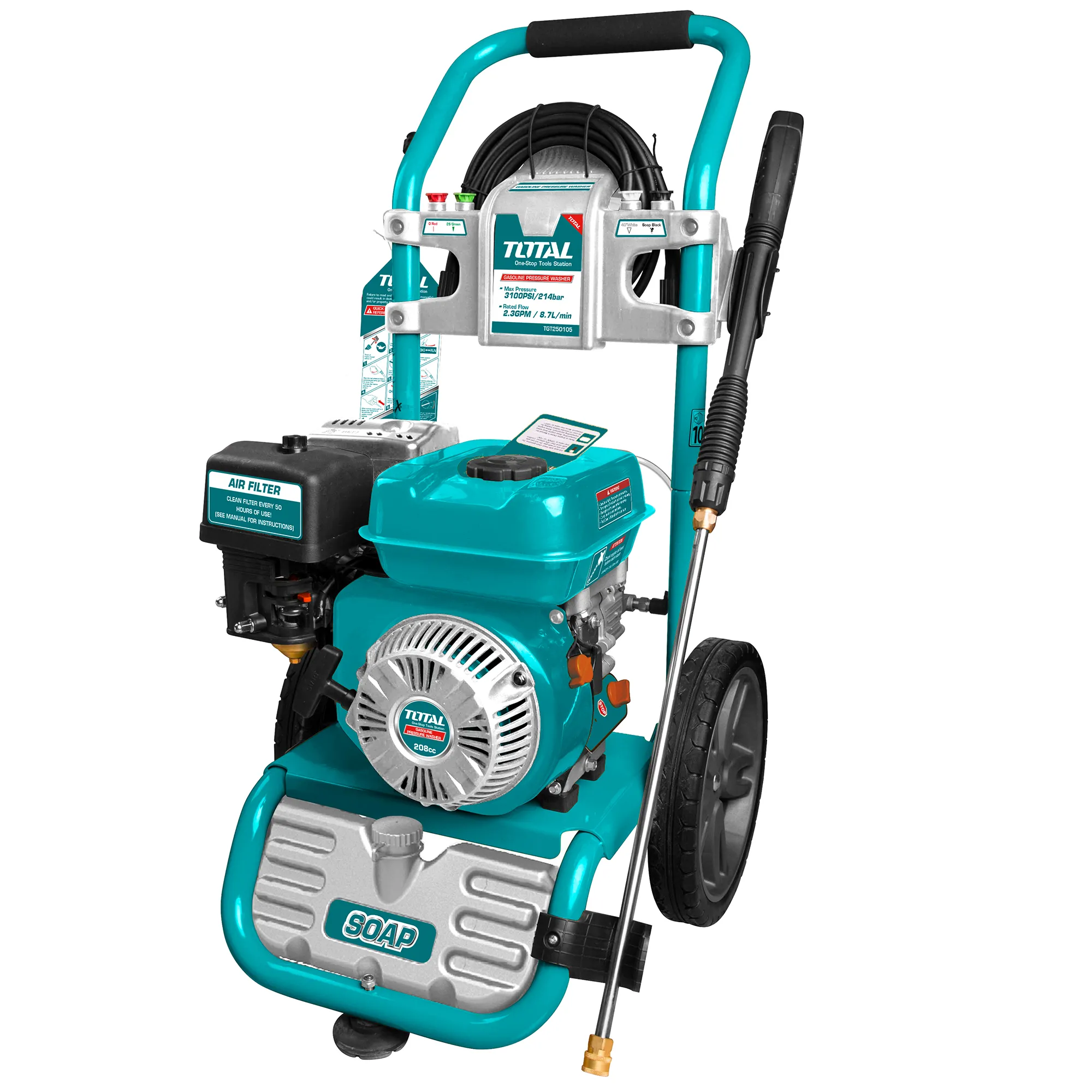 HIDROLAVADORA TOTAL TGT250105 GASOLINA 6 HP 3100 PSI