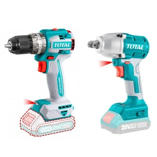 COMBO TOTAL ( TALADRO UTIDLI20602 + LLAVE IMPACTO TIWLI20010 ) INALMBRICO 20V