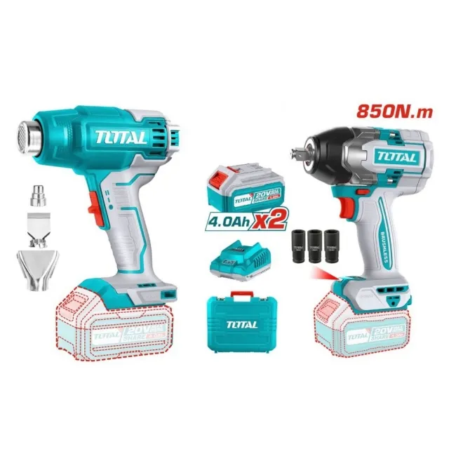 COMBO INALAMBRICO TOTAL UTOSLI240489 PISTOLA CALOR + PISTOLA IMPACTO 20V