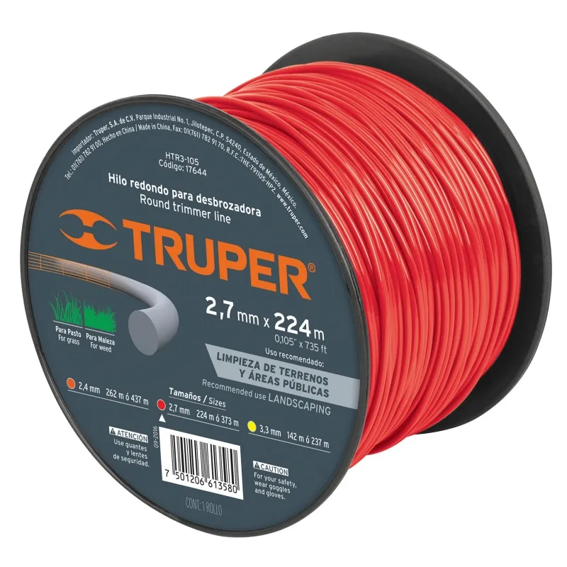 CUERDA TRUPER HTR3-105 PARA ORILLADORA 2.7 MM * 224 M