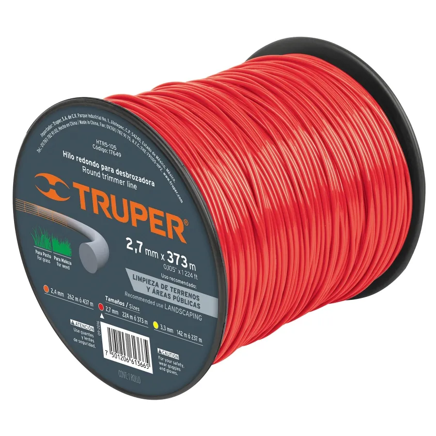 CUERDA TRUPER HTR5-105 PARA ORILLADORA 2.7 MM * 373 METROS
