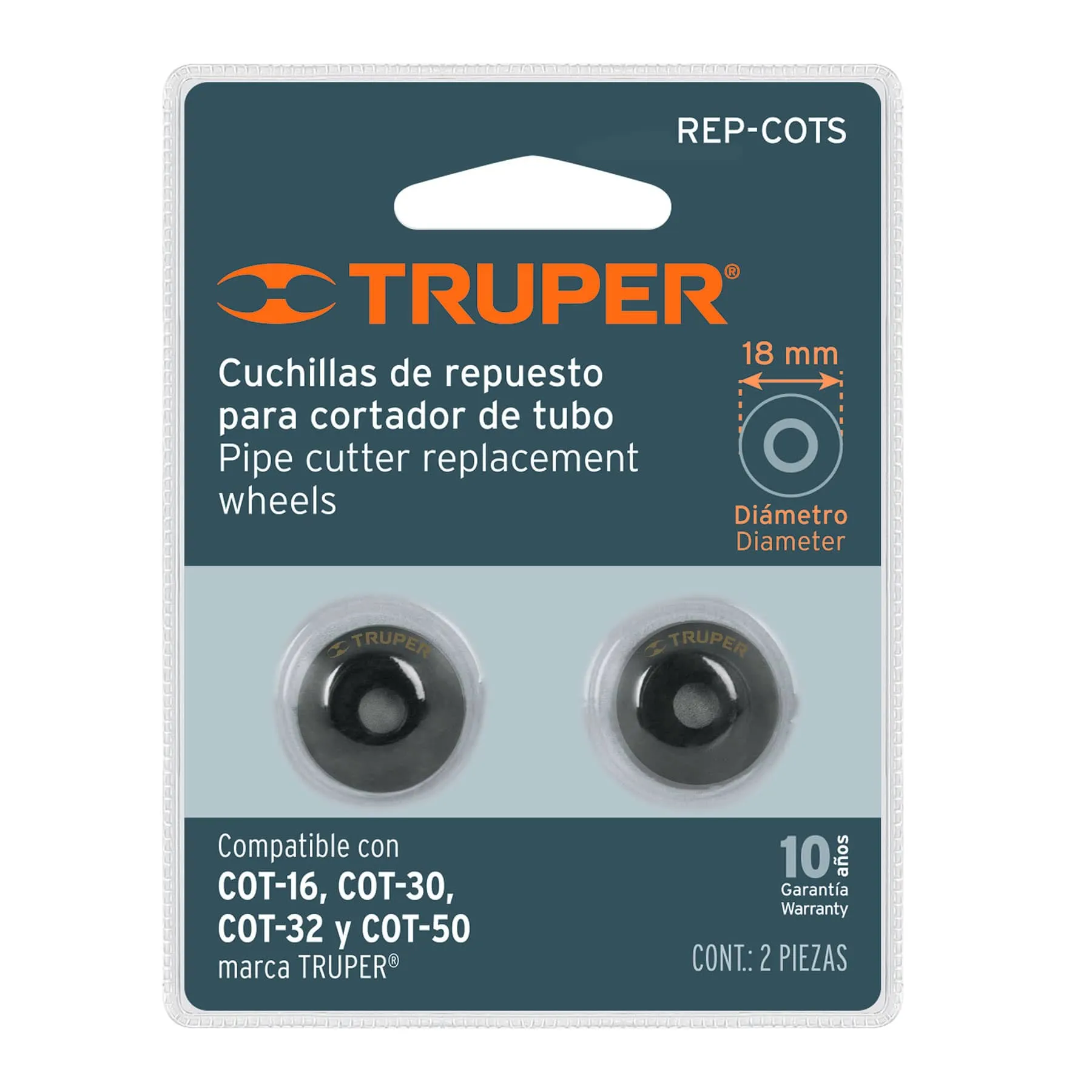 CUCHILLA TRUPER REP-COTS PARA CORTADORA TUBO SET 2 PIEZAS