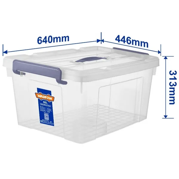 CAJA WADFOW WTB2370 PLASTICA TRANSPENTE 64 CM * 44 CM * 31 CM