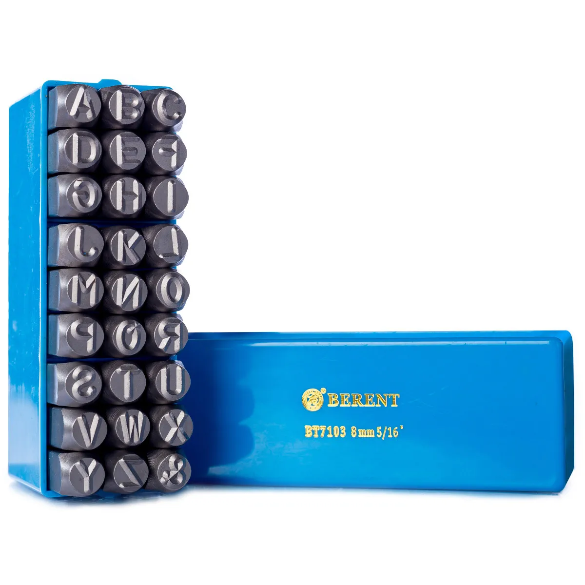 TROQUELES BERENT BT7102 LETRAS 6 MM PARA METAL JUEGO 27 PIEZAS