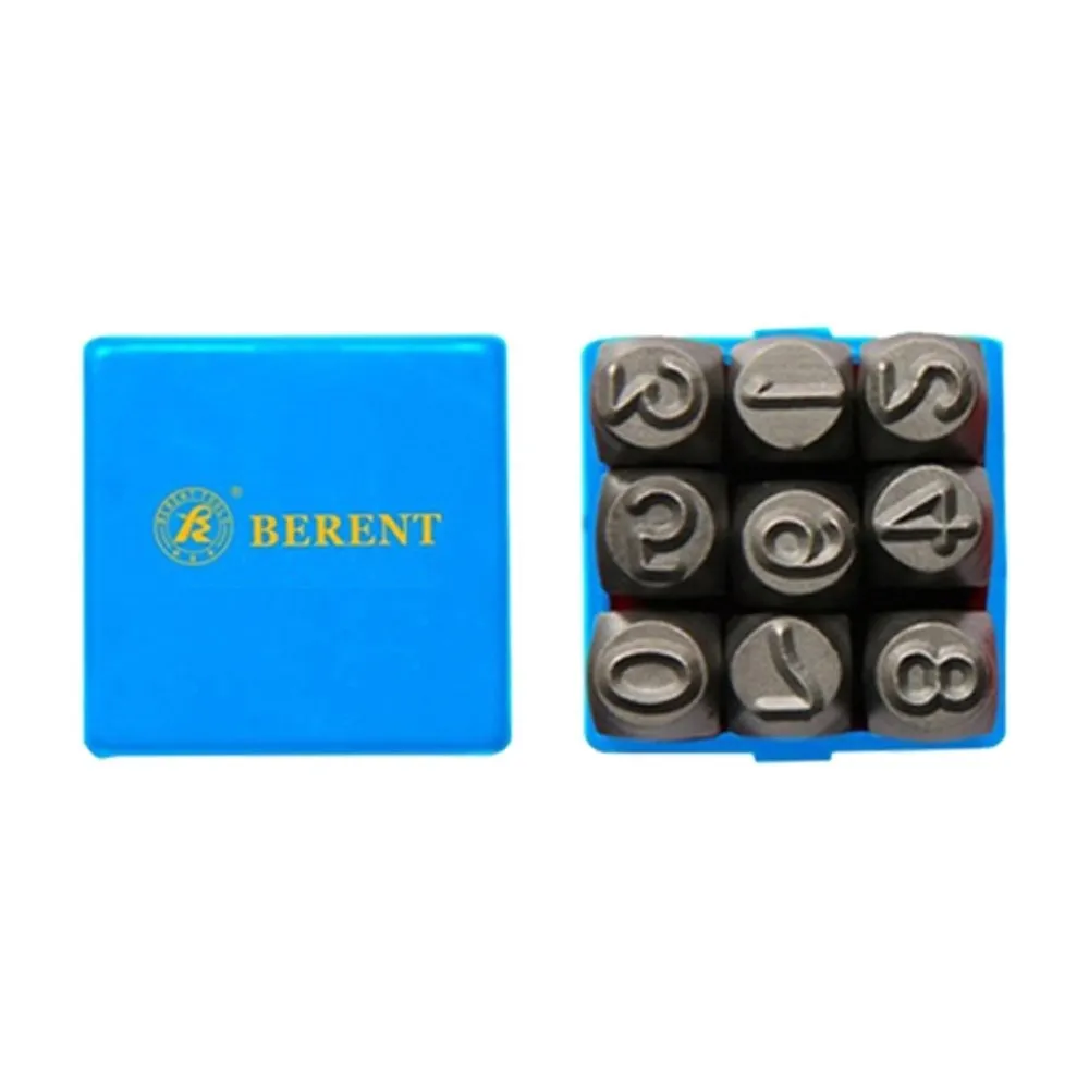 TROQUELES BERENT BT7096 NUMEROS 5 MM PARA METAL 9 PIEZAS