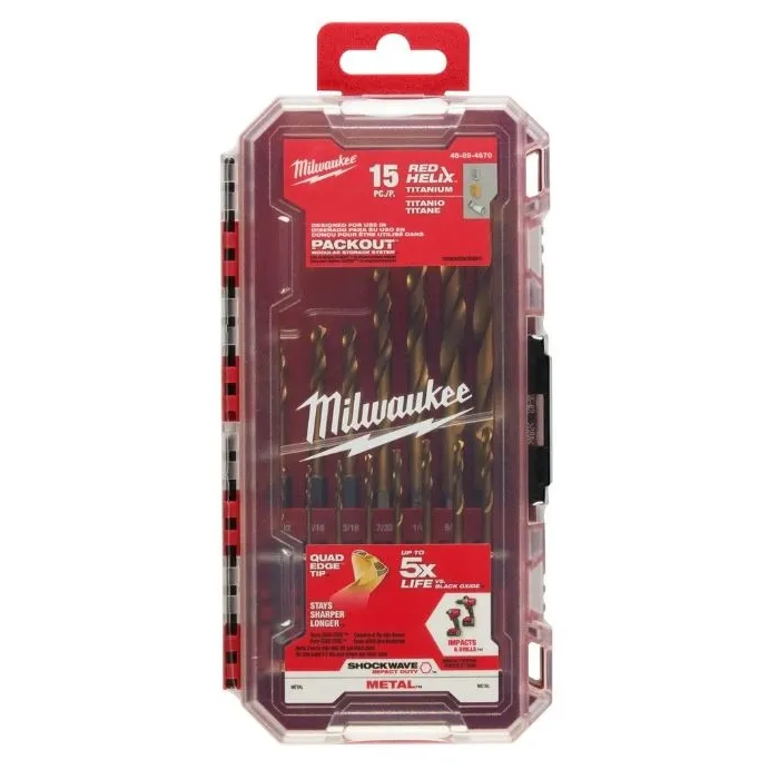 MILWAUKEE 48-89-4670 BROCAS TITANIO P/ METAL 15 PZ