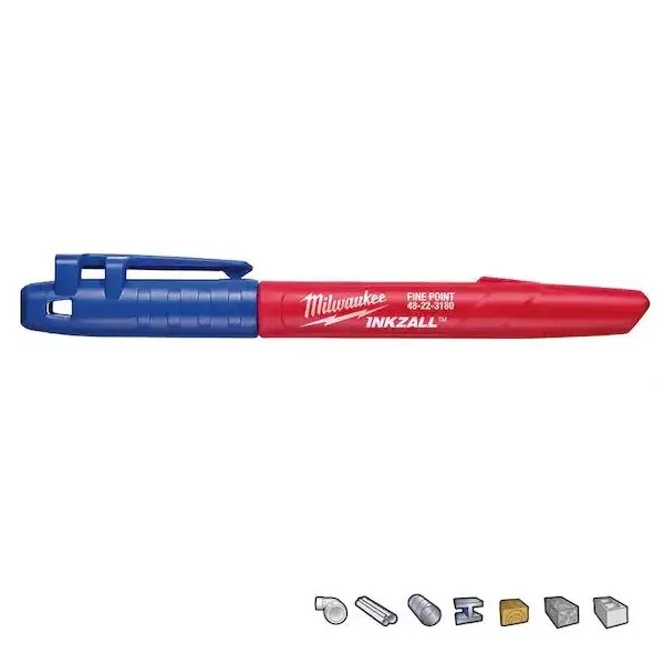 MARCADOR MILWAUKEE 48-22-3180 PUNTA FINA AZUL PARA CONCRETO