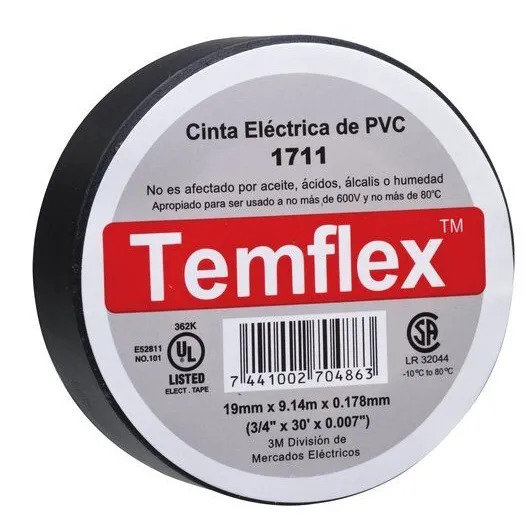 TAPE 3M TEMFLEX ROLLO 19 MM * 18 METROS