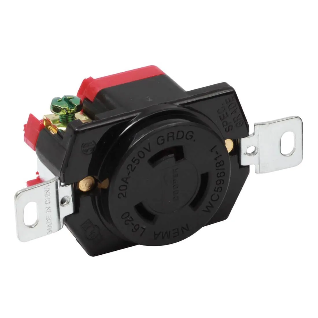 TOMA AGUILA L620R SEGURIDAD 3 H 20 AMPERIOS 250 V PARA EMPOTRAR