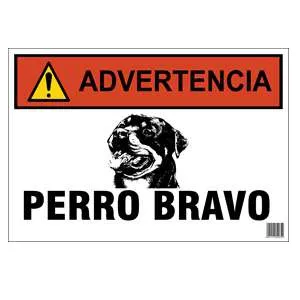 ROTULO PLASTICO RA-01 ( PERRO BRAVO ) 30 CM * 20 CM
