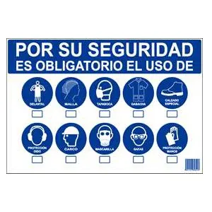 ROTULO PLASTICO RPRO-11 USO EQUIPO PROTECCION 20 CM * 30 CM