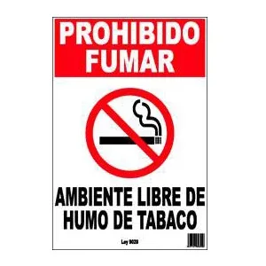 ROTULO PLASTICO RP-13 PROHIBIDO FUMAR 20 CM * 30 CM