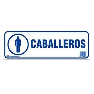 ROTULO PLASTICO RC-06 CABALLEROS 30 CM * 20 CM