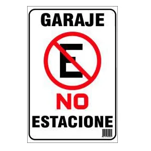 ROTULO PLASTICO RP-01 GARAJE NO ESTACIONE 20 CM * 30 CM