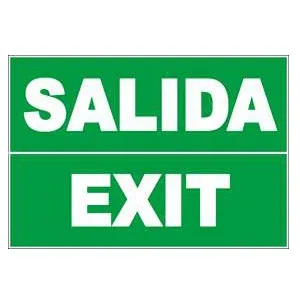 ROTULO PLASTICO RS-01 SALIDA / EXIT 20 CM * 30 CM