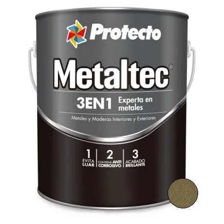 ESMALTE PROTECTO T-80 METALTEC 3 EN 1 VERDE BRONCE GALON