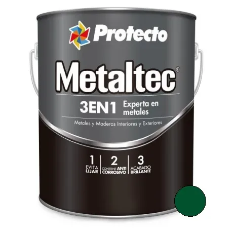 ESMALTE PROTECTO T-53 METALTEC 3 EN 1 VERDE ESMERALDA 1/4