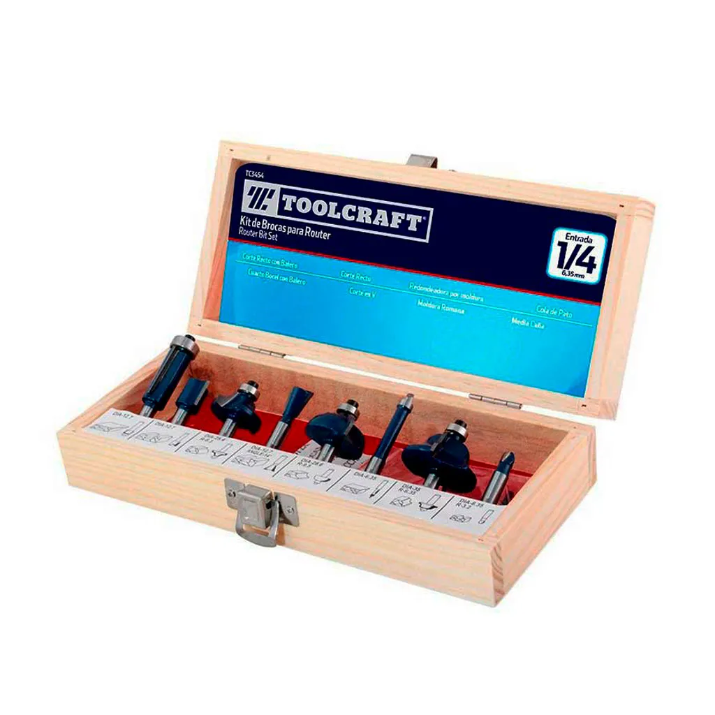 CUCHILLAS TOOLCRAFT TC3454 PARA ROUTER SET 8 PIEZAS