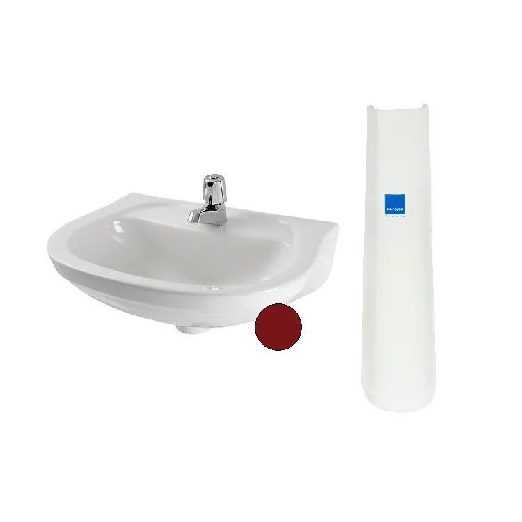 LAVATORIO CORONA ACUACER VINO 129 CON PEDESTAL