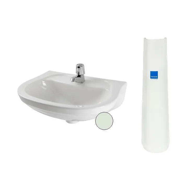 LAVATORIO CORONA ACUACER GRIS 155 CON PEDESTAL