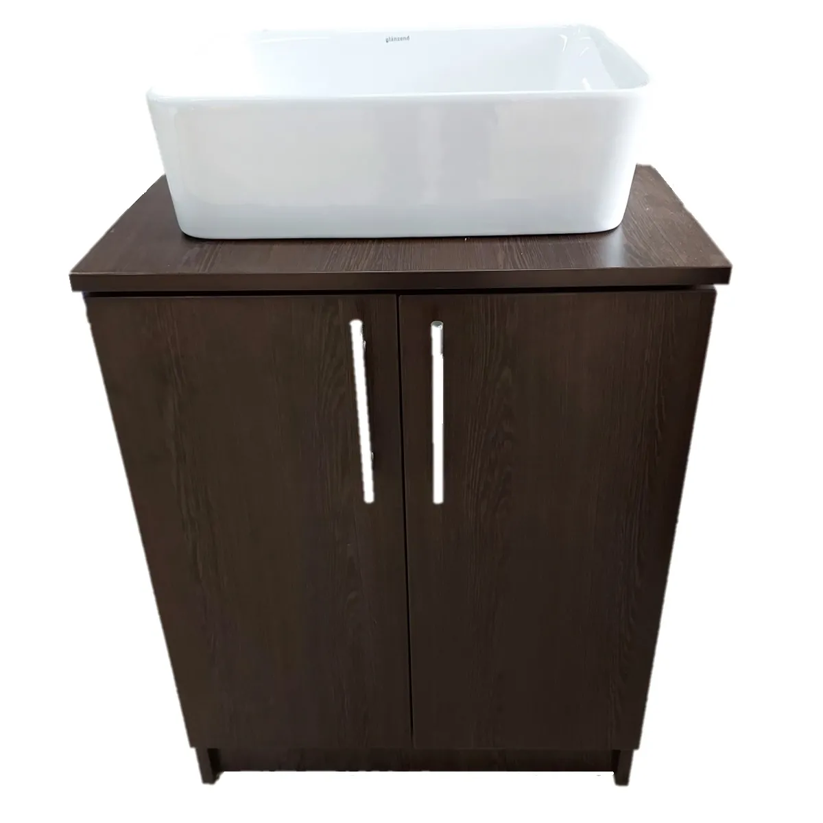 LAVATORIO GLANZEND LG8008 BLANCO CON LLAVE Y MUEBLE