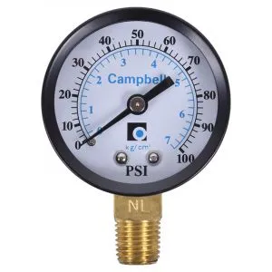 MANOMETRO CAMPBELL PG1T-NLS 0-100 PSI 1/4