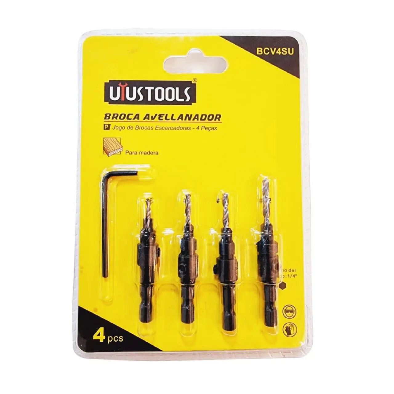 AVELLANADOR UYUSTOOLS BCV4SU PARA MADERA SET 4 PIEZAS