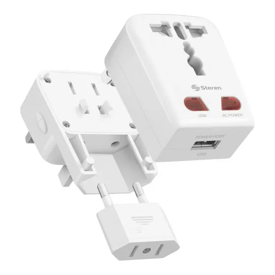 ADAPTADOR UNIVERSAL DE VIAJE PARA CONTACTOS 100 - 240V