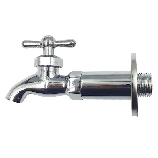 LLAVE CHORRO RUGO 5-C CROMADA CON NIPLE Y FLANGER