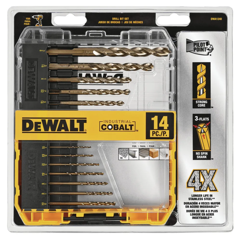 BROCAS DEWALT DWA1240 COBALTO SET 14 PIEZAS