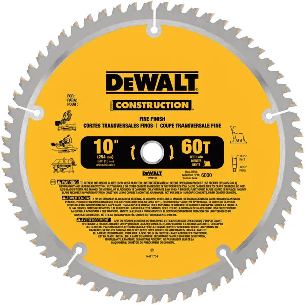 DISCO DEWALT DW3106 PARA CORTE MADERA 10
