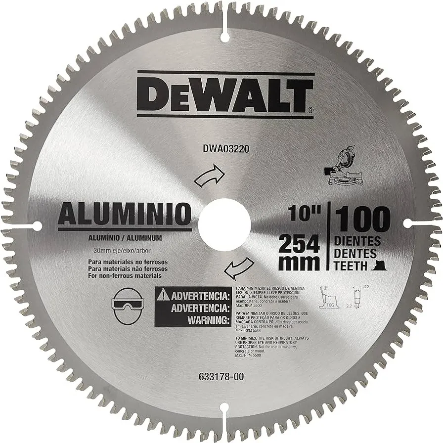 DISCO DEWALT DWA03220 PARA ALUMINIO - MELAMINA 10