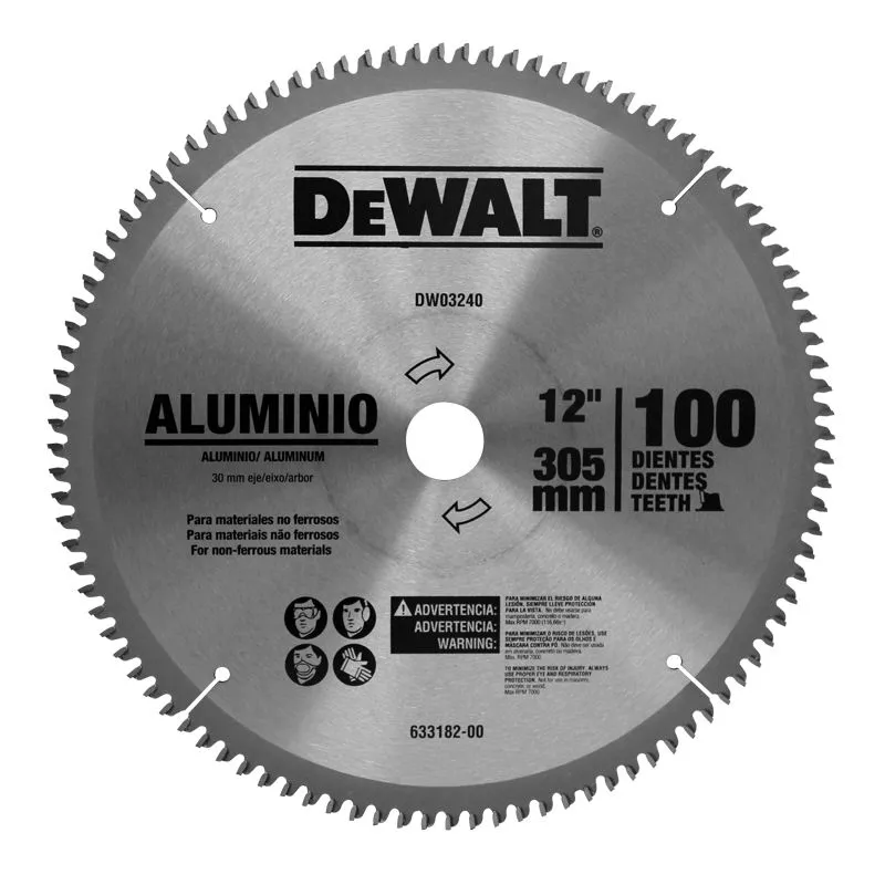DISCO DEWALT DW03240 PARA ALUMINIO - MELAMINA 12