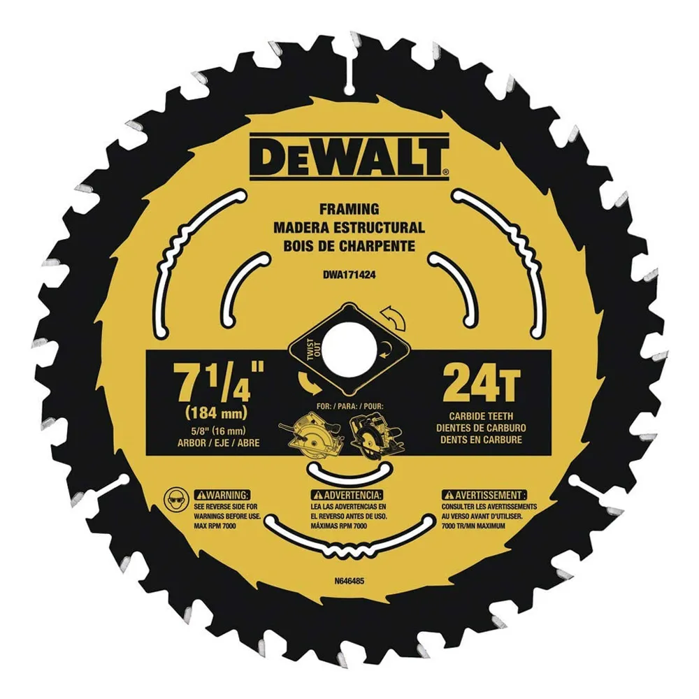 DISCO DEWALT DWA171424 PARA CORTE MADERA 7 1/4