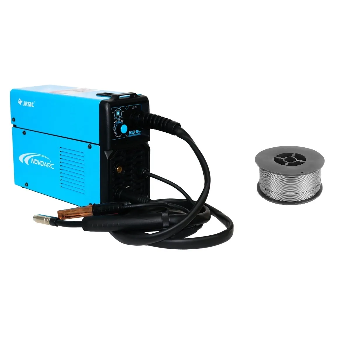 INVERSOR JASIC MIG90 NOVOARC MIG 90 A 110 V + SOLDADURA JASIC E71T-GS MIG 0.8 MM ROLLO 1 KG