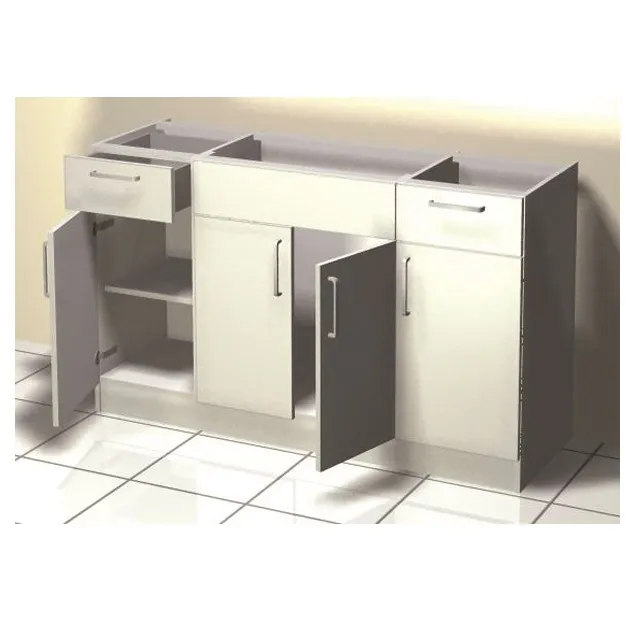 MUEBLE IKODIA MFIK150 BLANCO CON FREGADERO 2 BATEAS 1 TANQUE 1.50 METROS