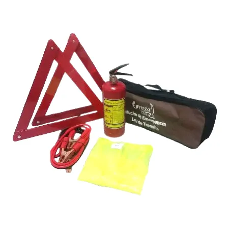 KIT SEGURIDAD AUTOMOTRIZ CON BOLSO SET 5 PIEZAS