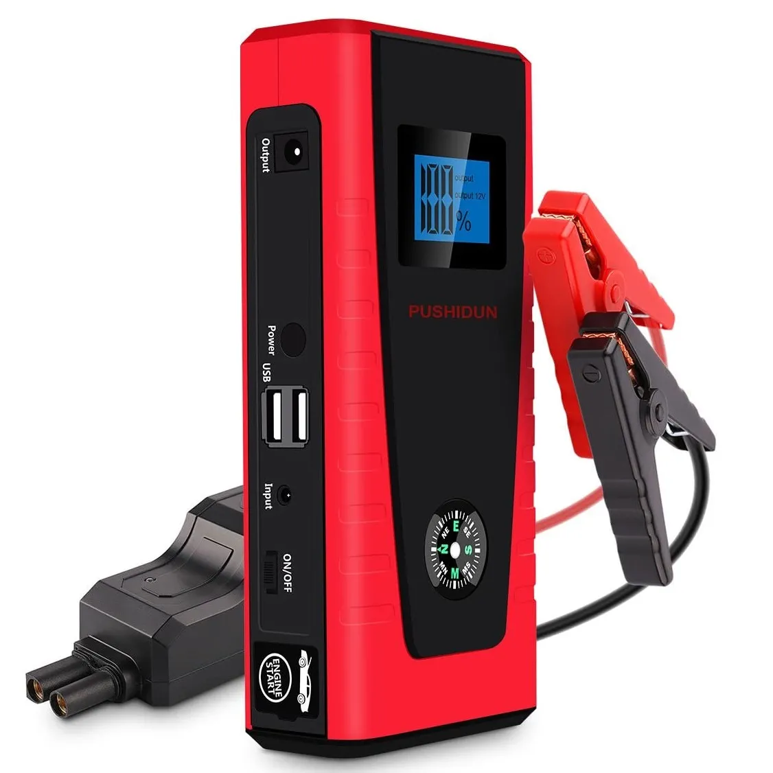CARGADOR PUSHIDUN K09S JUMPSTARTER 12000 MAH 2 AMP 12 V 2000 CC